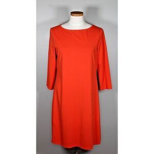 Garnet Hill Burnt Orange 3/4 Sleeve Medium Casual Dress Knit